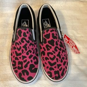 Vans Slip on Cheetah Print Pink Sz 7.5 NWT